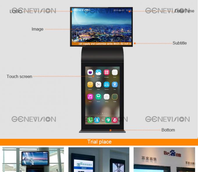Las pantallas del fabricante HD de China se colocan quiosco dual solo o de Android del establecimiento de una red de la señalización digital derecha libre de la pantalla