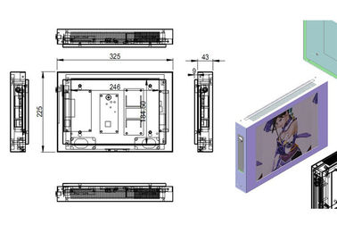 Negro Shinning exhibición del LCD del soporte de la pared de 15 pulgadas para la muestra de publicidad