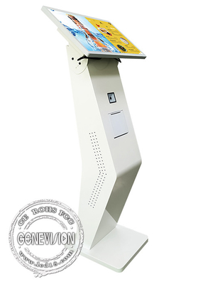 21.5 &quot; Máquina de pago LCD de pantalla táctil sin efectivo para pedidos automáticos K Stand con impresora y escáner de código QR