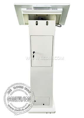 21.5 &quot; Máquina de pago LCD de pantalla táctil sin efectivo para pedidos automáticos K Stand con impresora y escáner de código QR