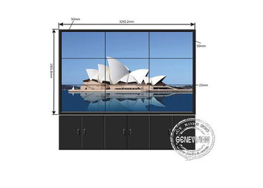 Los paneles de pared video de la señalización de HD Digitaces, pared video 3*3 del borde estrecho del LCD o pulgada 4*4 46 inch~55 1.8m m