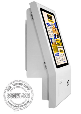 Impresora de boletos de escritorio de 24 &quot; Código QR Android PC AIO Escáner automático sin efectivo Quiosco de autoservicio para restaurante