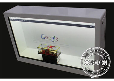 Equipo flexible transparente teledirigido de la publicidad de la caja de presentación de Android de 55 pulgadas