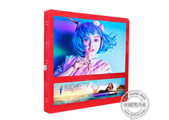 Caja de luz de la exhibición del LCD del soporte de la pared del color rojo 27 pulgadas para la publicidad del elevador