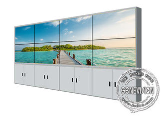 la pantalla que empalma LCD de la pared de 55inch 4K UHD del bisel video del estrecho exhibe el gabinete del soporte del piso 2*4