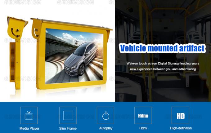 19 pantalla de la publicidad del autobús de Android WIFI 4G GPS LCD de la señalización de Digitaces del autobús del soporte de techo de la pulgada