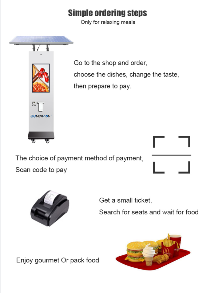 27" impresora sin contacto de la identificación de IC del escáner del sistema de pago del piso de la situación del uno mismo del servicio del quiosco del uno mismo del quiosco al aire libre del pago NFC QR