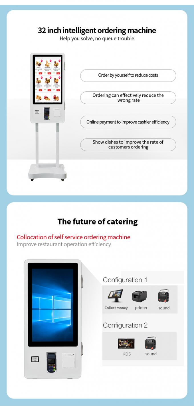 Quiosco de pantalla táctil interactiva de 24/32/43 pulgadas con señalización digital, terminal de pago de autoservicio 0