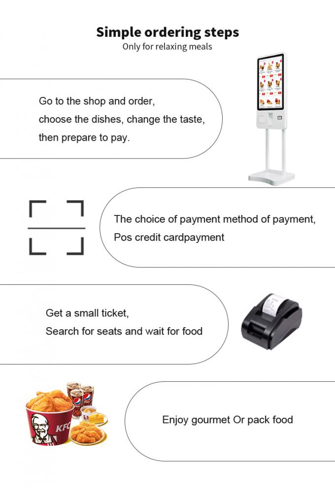 Quiosco de pantalla táctil interactiva de 24/32/43 pulgadas con señalización digital, terminal de pago de autoservicio 1