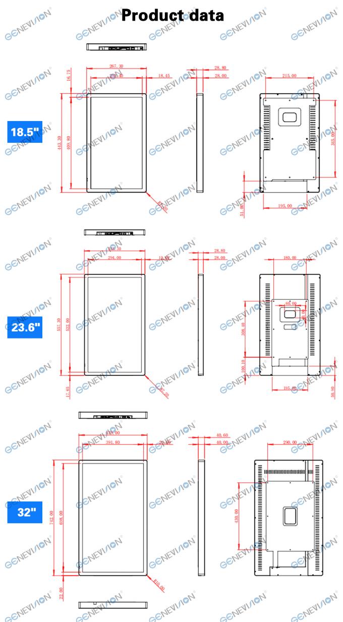Elevador de pared Android 21.5 " 32 " 18.5 " Smart Video Player en el software de control remoto 11