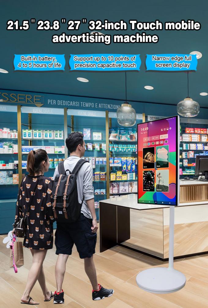Pantalla inteligente móvil de 24", 27" y 32" con Android 11 OS, 4GB RAM y 64GB de almacenamiento, pantalla táctil inteligente enrollable con batería recargable 0
