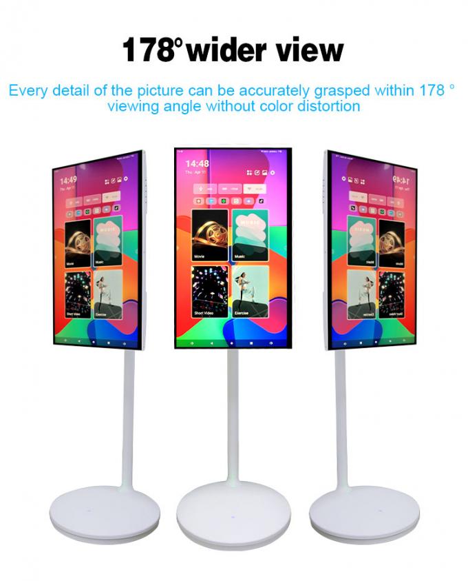 Pantalla inteligente móvil de 24", 27" y 32" con Android 11 OS, 4GB RAM y 64GB de almacenamiento, pantalla táctil inteligente enrollable con batería recargable 2