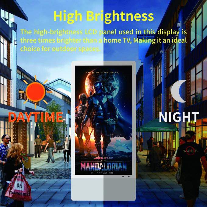Tótem de señalización digital móvil portátil Android personalizado de 32/43/55 pulgadas, pantalla móvil para exteriores 0