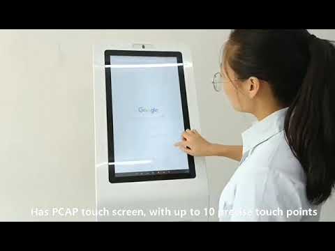 Escáner del QR Code que marca el quiosco de la pantalla táctil de PCAP para el término de autobuses