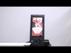 Lector de pasaportes OCR de 24 pulgadas escritorio Hotel Chequeo en quiosco de autoservicio con cámara micrófono