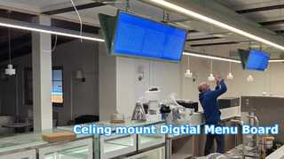 Pantalla de barra LCD Android de montaje en techo 4K de 49,5 pulgadas con CMS y servidor en la nube gratuitos