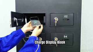 quiosco de señalización digital Wifi Android de 32 pulgadas y 43 pulgadas con taquillas de carga para teléfonos móviles