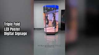 Pantalla de póster LED de triple pliegue Pantalla móvil fácil