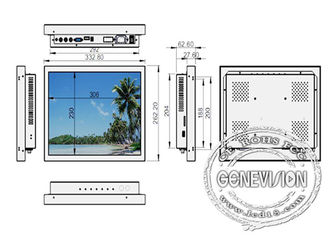 Monitor LCD del Cctv del Usb de Tft, ángulo de visión amplio de la exhibición del Lcd del soporte de la mesa/de la pared
