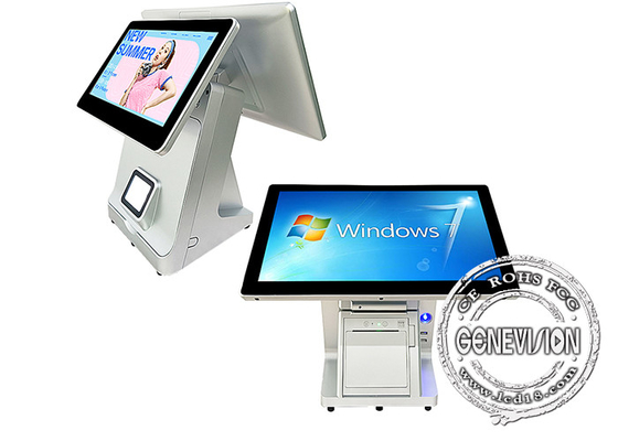 Sistema dual de la posición de la pantalla de Windows del supermercado 15,6” con la impresora Scanner