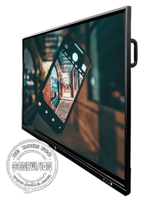 Vidrio antideslumbrante Sistema dual del triunfo 10 de Android del panel de pantalla táctil IR plana de 85 pulgadas 4K