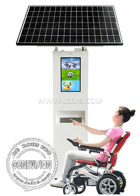 Panel solar de 22 pulgadas IP65 impermeable teclado de ventanas integrado pantalla táctil exterior quiosco interactivo
