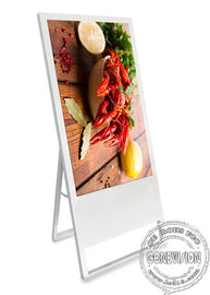 43 marco ultra delgado comercial del tablero del menú del restaurante de la exhibición del soporte del OS de Android de la pulgada de la señalización portátil plegable del LCD Digitaces