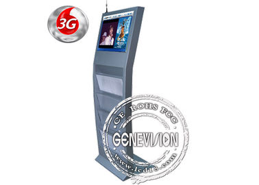 ayuda interactiva 3G, conexión a internet del quiosco del soporte de periódico del quiosco de la pantalla táctil 15inch de WIFI