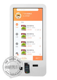Señalización de WIFI Android Digital del restaurante máquina que ordena de la comida aumentable de la pared de 32 pulgadas