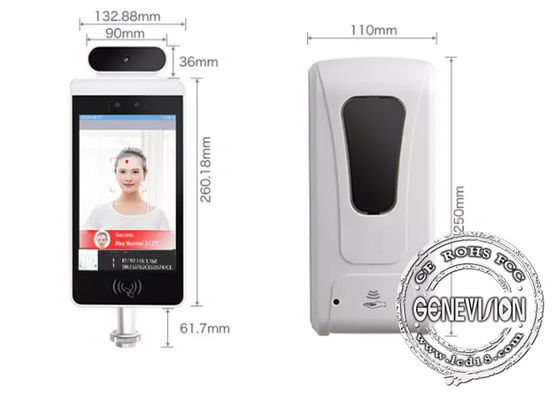 8&quot; sistema facial de SmartPass del termómetro del reconocimiento de EUDCC LCD