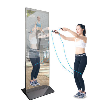 Piso que coloca la exhibición 400cd/m2 del LCD del espejo de Android 7,1 para la aptitud de la yoga