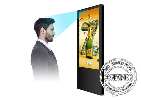 Pantalla ultra fina de la publicidad del elevador de Android con el reconocimiento de cara