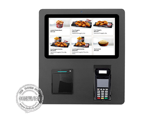Quiosco que ordena del uno mismo Cashless de la cámara del reconocimiento de cara en restaurante 15,6 pulgadas