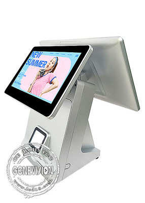 Cajero gemelo Machine de la pantalla táctil de la pantalla de 15,6 pulgadas con la impresora QR Code Scanner