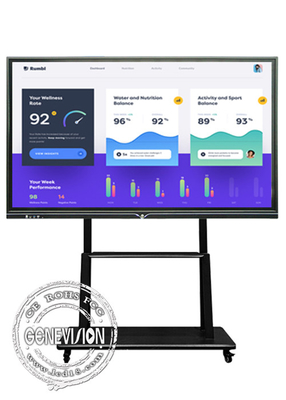 Vidrio antideslumbrante Sistema dual del triunfo 10 de Android del panel de pantalla táctil IR plana de 85 pulgadas 4K