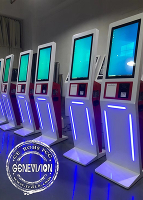 27 impresora llevada pulgada del escáner de Windows QR del quiosco de la pantalla táctil del servicio del uno mismo de la decoración de la luz