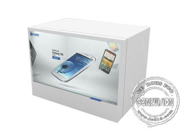 Escaparate transparente del Lcd de la pantalla táctil con el sistema de Android/teledirigido blancos