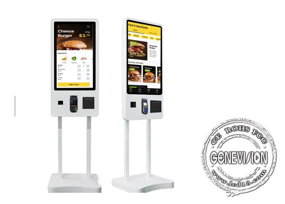 Máquina automatizada del quiosco del servicio del uno mismo del pago de Cashless de 32 pulgadas para el restaurante de la comida de la bebida Kfc Mc de los alimentos de preparación rápida