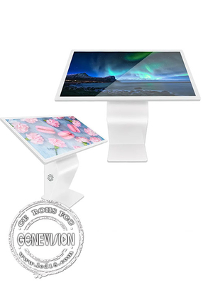 De la pantalla táctil Digitaces del quiosco del soporte interactivo blanco del piso de 55 tótem elegante AIO de la pulgada K del soporte