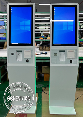 Lector de huellas de palma de color blanco LED de banda de huellas dactilares máquina de quiosco de autoservicio de 27 pulgadas Windows PC todo en uno
