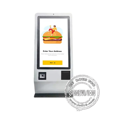 Máquina de pago automática de autoservicio para restaurante con pantalla táctil de 24 pulgadas