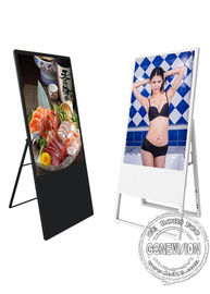 43 marco ultra delgado comercial del tablero del menú del restaurante de la exhibición del soporte del OS de Android de la pulgada de la señalización portátil plegable del LCD Digitaces