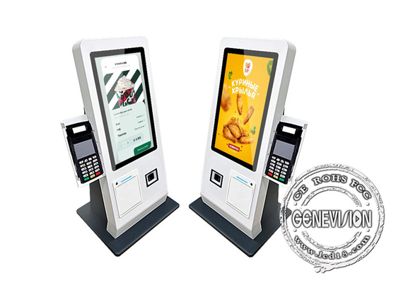 Escritorio de 15.6 pulgadas Android11 Sistema 2G 16G Quiosco de pago de autoservicio con escáner Qr y terminal de 80 mm Impresora POS