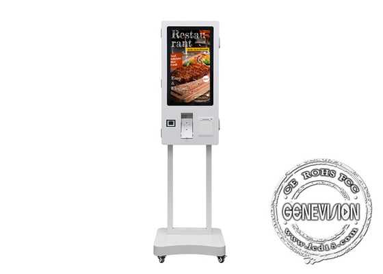Pantalla de menú Android de 24 pulgadas todo en una máquina de ordenar comida restaurante quiosco de autoservicio
