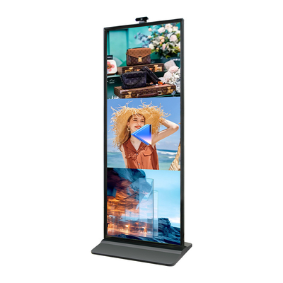 Pantalla táctil Ángulo de visión ancho Pantalla de pie Pantalla de barra de 75 pulgadas con cámara de micrófono