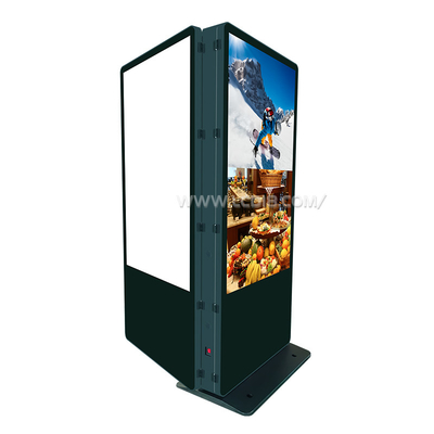 Dos lados pantalla grande señalización digital LCD publicidad quiosco de interiores piso de media de pie pantalla