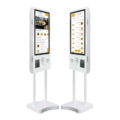 Orden de autoservicio de 32 pulgadas de pago de pantalla táctil quiosco Impresora de código QR escáner para supermercado / restaurante