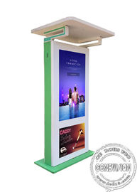 55 quiosco interactivo al aire libre del LCD de la pantalla táctil de Android Digitaces de la pulgada de la señalización del piso de la prenda impermeable al aire libre promocional de la situación