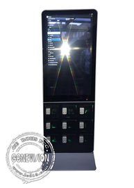 Quiosco derecho de la pantalla LCD táctil 43 pulgadas con la estación de carga del teléfono móvil