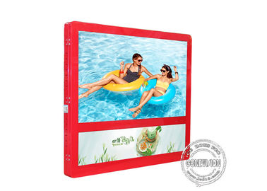 Caja de luz de la exhibición del LCD del soporte de la pared del color rojo 27 pulgadas para la publicidad del elevador